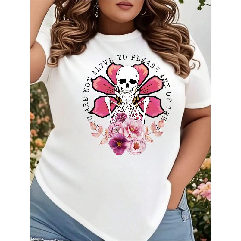 You Are Not Alive To Please Any of Them Skull Floral Graphic Women White Casual Tee 4XL
You Are Not Alive To Please Any of Them Skull Floral Graphic Women White Casual Tee 4XL