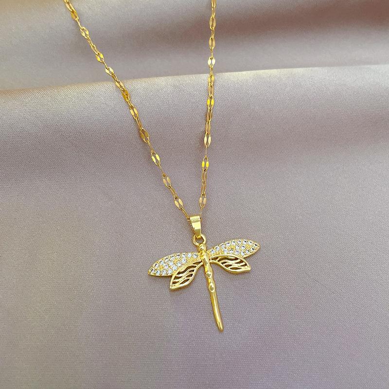 316L Stainless Steel Personality Dragonfly Pendant Necklace For Women Fashion Girls Clavicle Chain Party Zircon Gifts
316L Stainless Steel Personality Dragonfly Pendant Necklace For Women Fashion Girls Clavicle Chain Party Zircon Gifts