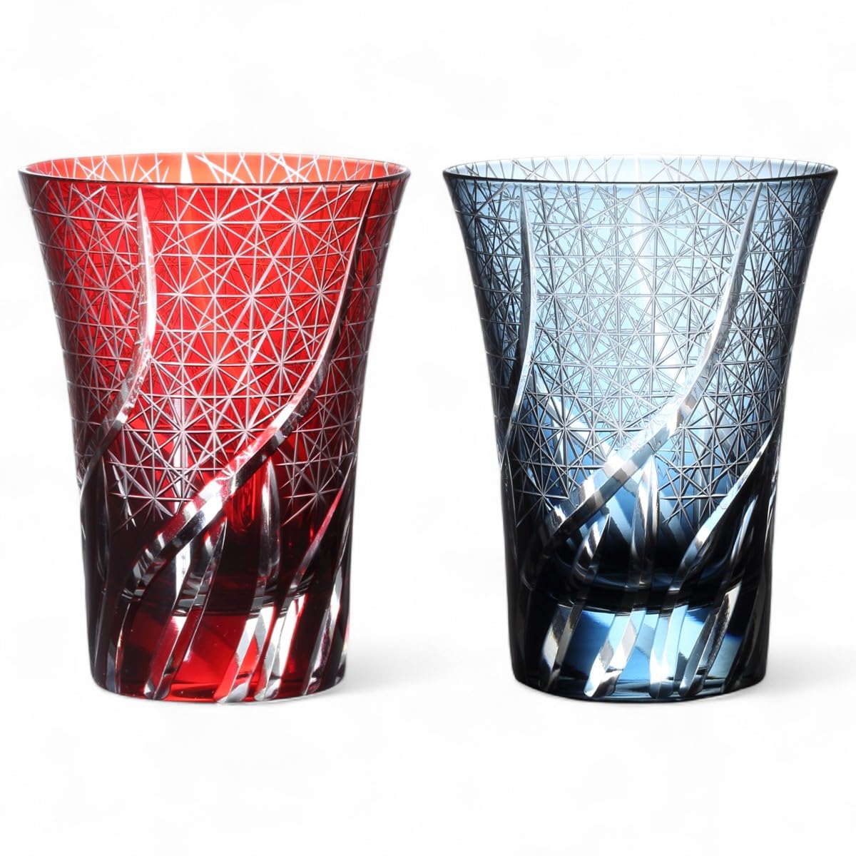 Mizukage Kiriko Pair Glass Cups 230cc Ranbori Komon Red Ink Blue Bishou Current Model J-kitchens 8.4×11cm &
Mizukage Kiriko Pair Glass Cups 230cc Ranbori Komon Red Ink Blue Bishou Current Model J-kitchens 8.4×11cm &