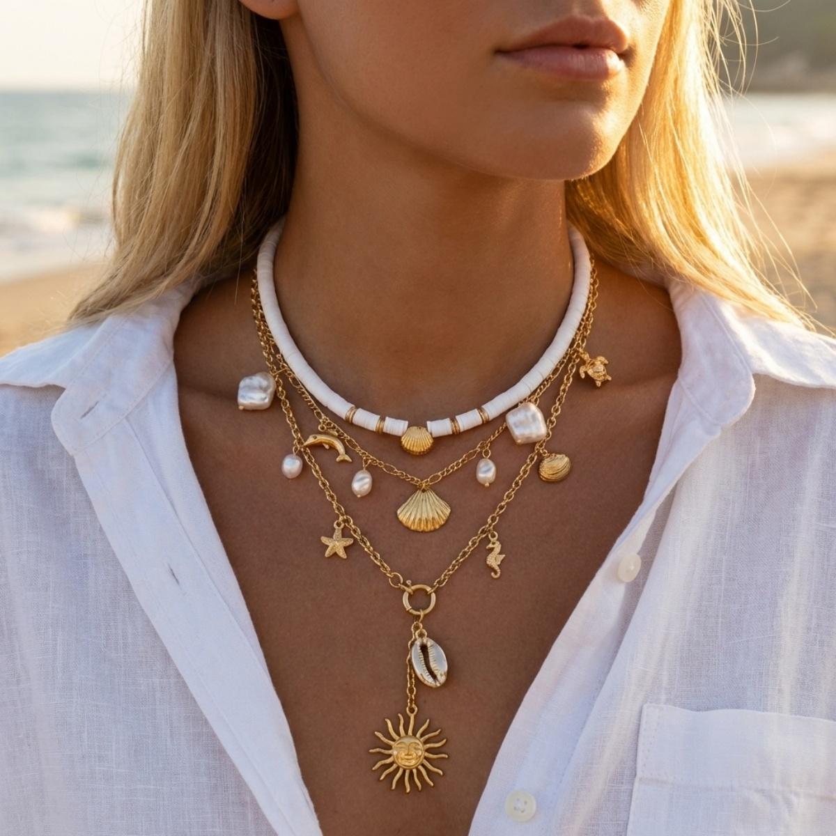Sun Starfish Seahorse Dolphin Turtle Shell Pendant Necklace For Women Men Imitation Pearl Soft Clay Choker Summer Beach Jewelry
Sun Starfish Seahorse Dolphin Turtle Shell Pendant Necklace For Women Men Imitation Pearl Soft Clay Choker Summer Beach Jewelry