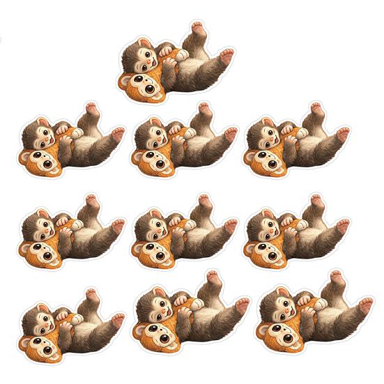 10 Sheets Funny Monkey Hugging Plush Toy Stickers Quirky Vinyl Decals for Laptops Water Bottles Luggage Skateboards Waterproof DIY Crafts for Home O
10 Sheets Funny Monkey Hugging Plush Toy Stickers Quirky Vinyl Decals for Laptops Water Bottles Luggage Skateboards Waterproof DIY Crafts for Home O