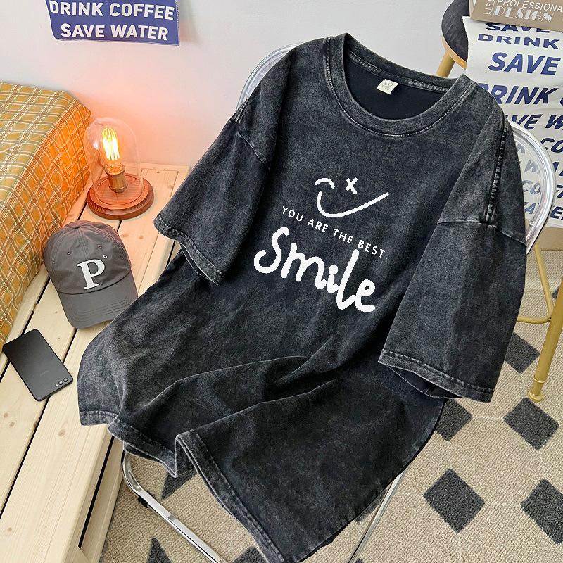 Design sense washed retro short-sleeved pure cotton T-shirt men and women couples summer loose large size oversize top tide M промывают черный
Design sense washed retro short-sleeved pure cotton T-shirt men and women couples summer loose large size oversize top tide M промывают черный
