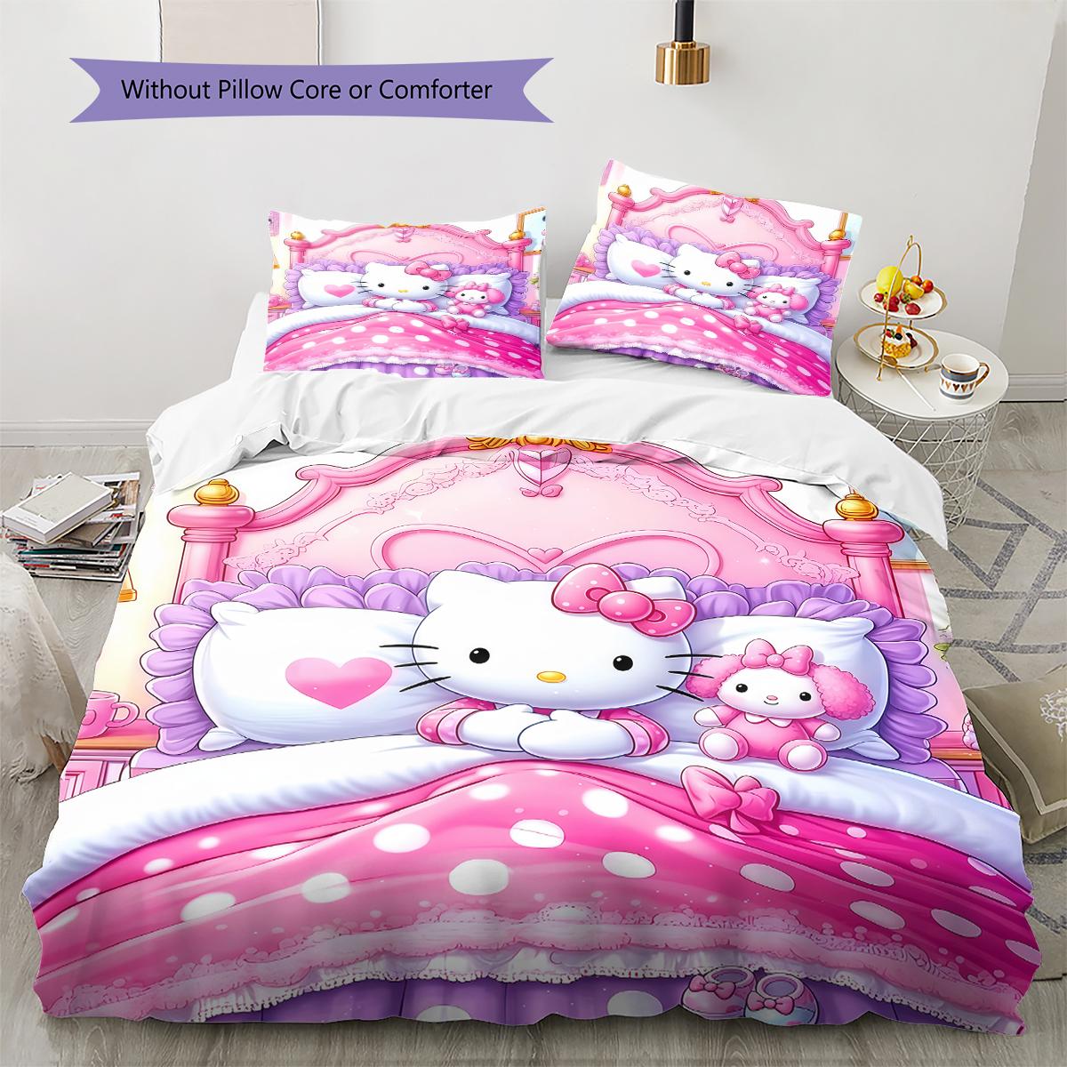 Hello Kitty Cute Pattern Bedding,Quilt Set Quilt Cover Pillowcase Home Birthday Gift(1 * duvet cover + 2 * pillowcase, without core) 135x200cm
Hello Kitty Cute Pattern Bedding,Quilt Set Quilt Cover Pillowcase Home Birthday Gift(1 * duvet cover + 2 * pillowcase, without core) 135x200cm