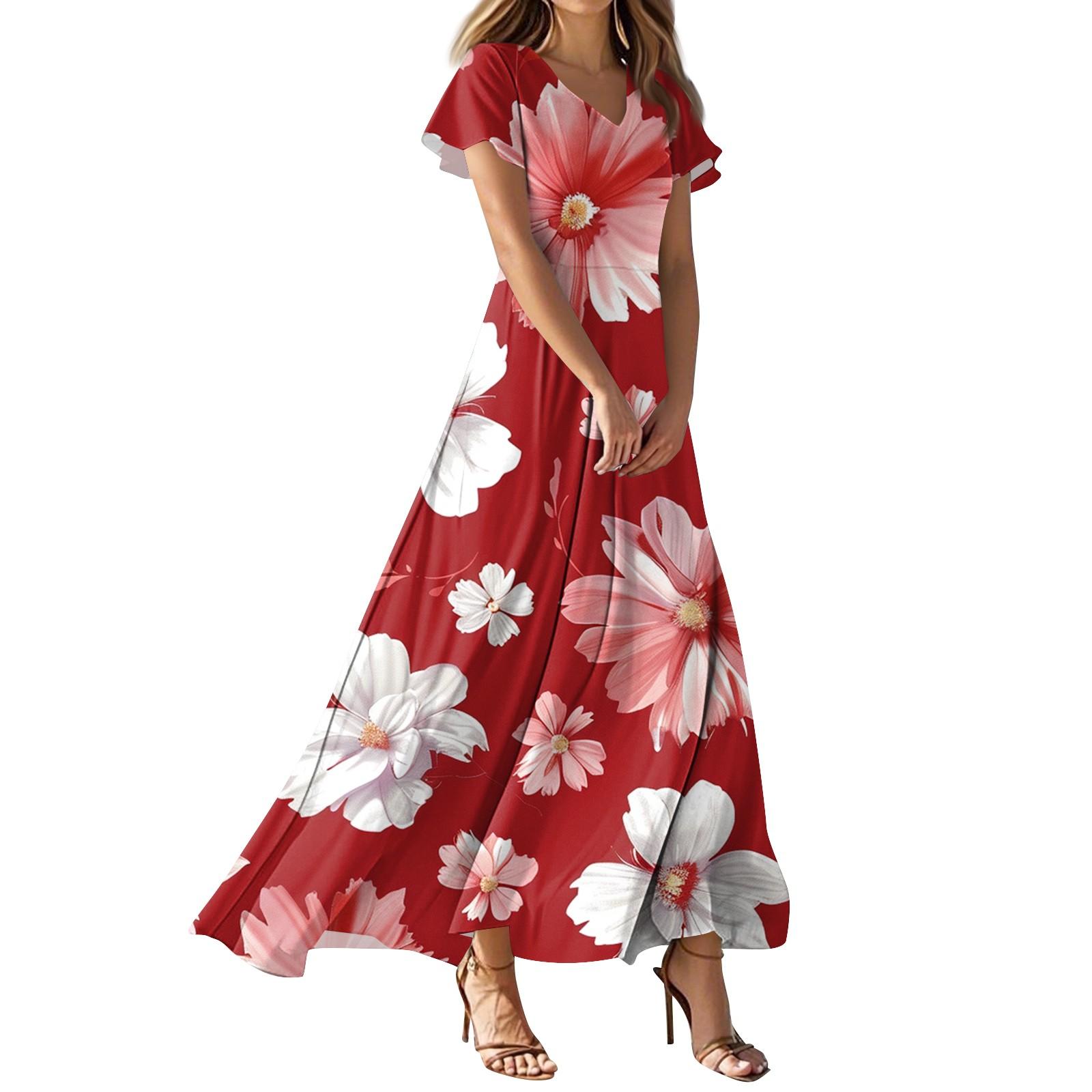 Женское повседневное платье с V-образным вырезом, коротким рукавом, высокой талией и принтом в виде цветов и листьев в стиле ретро XS
Женское повседневное платье с V-образным вырезом, коротким рукавом, высокой талией и принтом в виде цветов и листьев в стиле ретро XS