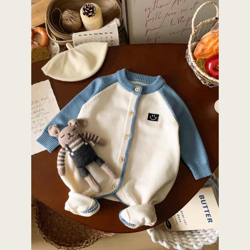 Детский вязаный ромпер - Наряд в корейском стиле для весны/осени Size 80 - Crawling Suit синий
Детский вязаный ромпер - Наряд в корейском стиле для весны/осени Size 80 - Crawling Suit синий