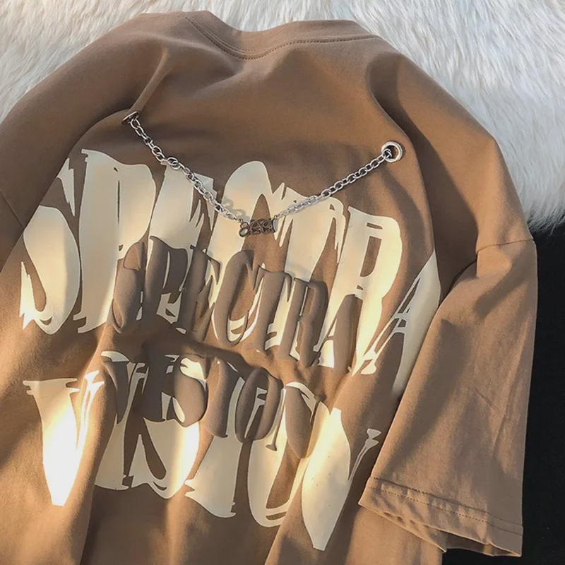 Велика футболка унісекс із зображенням ланцюжка: Модна літня мода XXL хакі
Велика футболка унісекс із зображенням ланцюжка: Модна літня мода XXL хакі