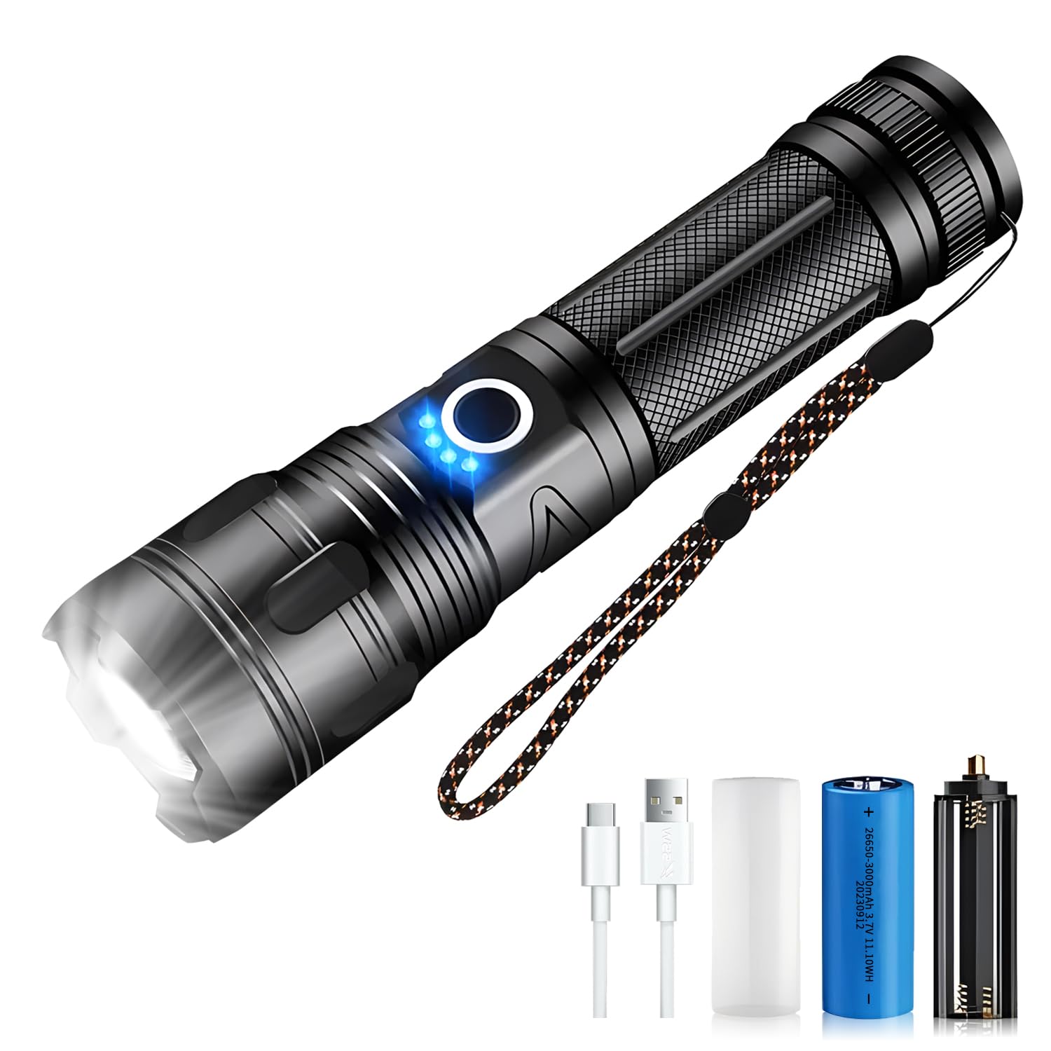 Светодиодный фонарик SANQIZ со сверхъярким чипом XHP70LED COB, рабочий свет, высокая яркость 50000 люмен, удобный светильник, большая емкость, водонепроницаемость IPX7
Светодиодный фонарик SANQIZ со сверхъярким чипом XHP70LED COB, рабочий свет, высокая яркость 50000 люмен, удобный светильник, большая емкость, водонепроницаемость IPX7