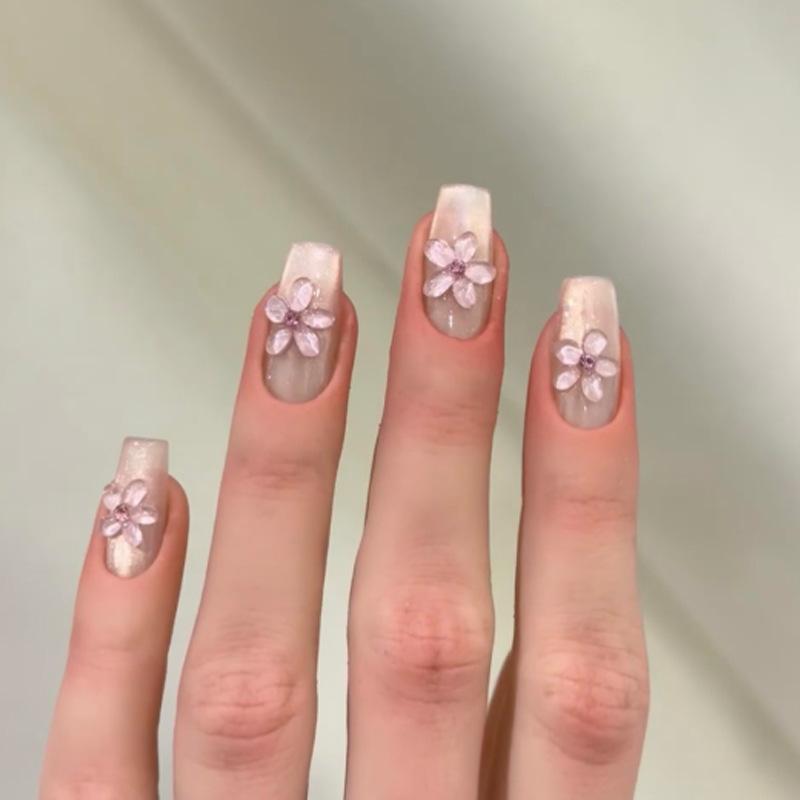 Explosive pearlescent powder wearing nail three-dimensional flower pure desire wind nail art piece short ballet fake nails fake nails
Explosive pearlescent powder wearing nail three-dimensional flower pure desire wind nail art piece short ballet fake nails fake nails