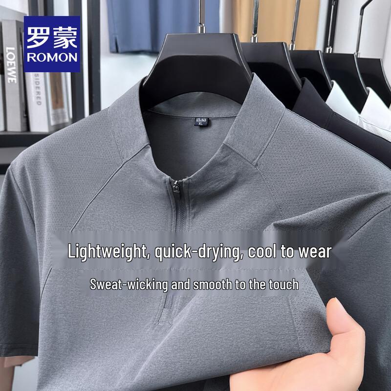 ROMON Men s Zipper Collar Quick-Dry T-Shirt T208 52
ROMON Men s Zipper Collar Quick-Dry T-Shirt T208 52