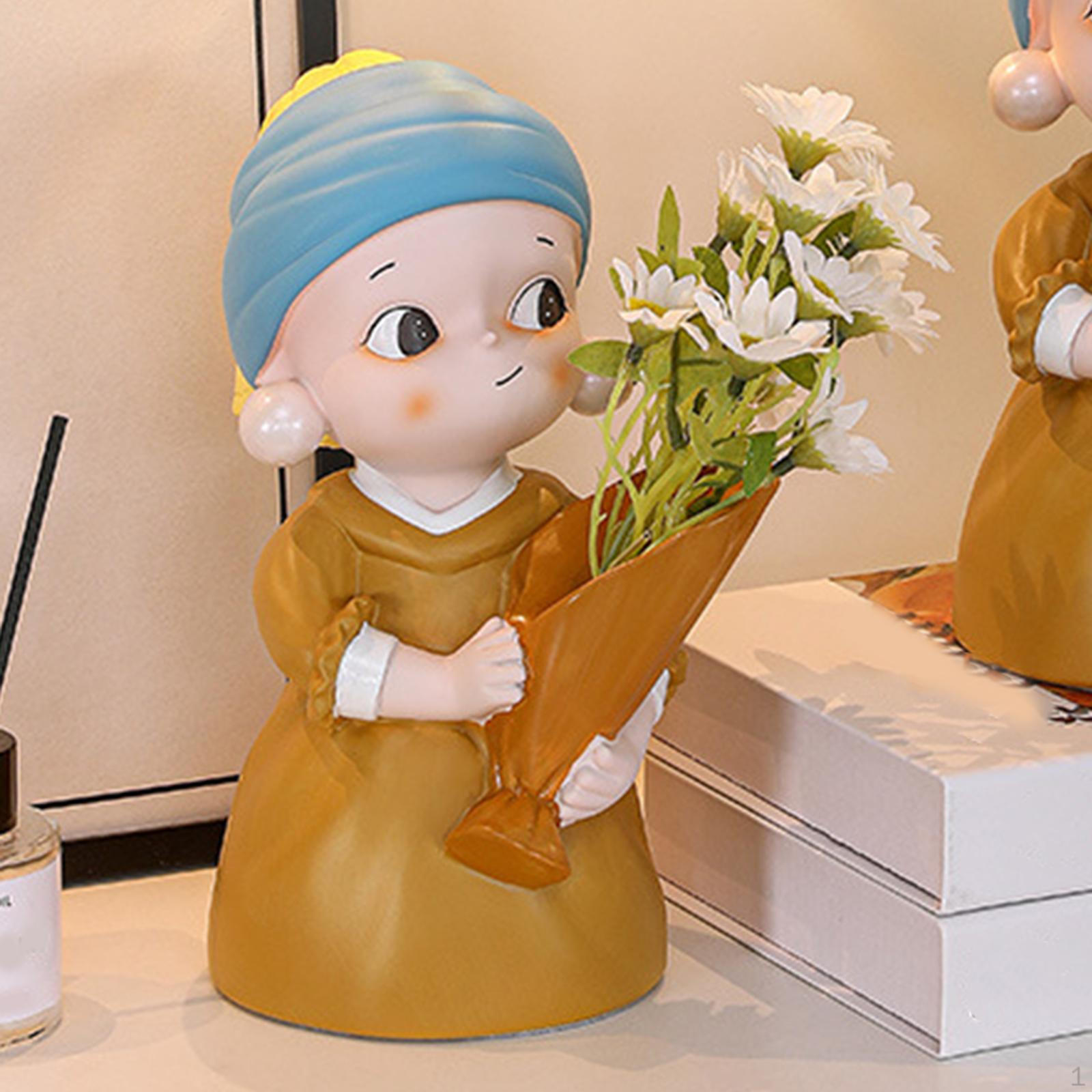 Creative Bouquet Girl Statue Floral Arrangement Sculpture Flowerpot for Bookshelf Decor
Creative Bouquet Girl Statue Floral Arrangement Sculpture Flowerpot for Bookshelf Decor