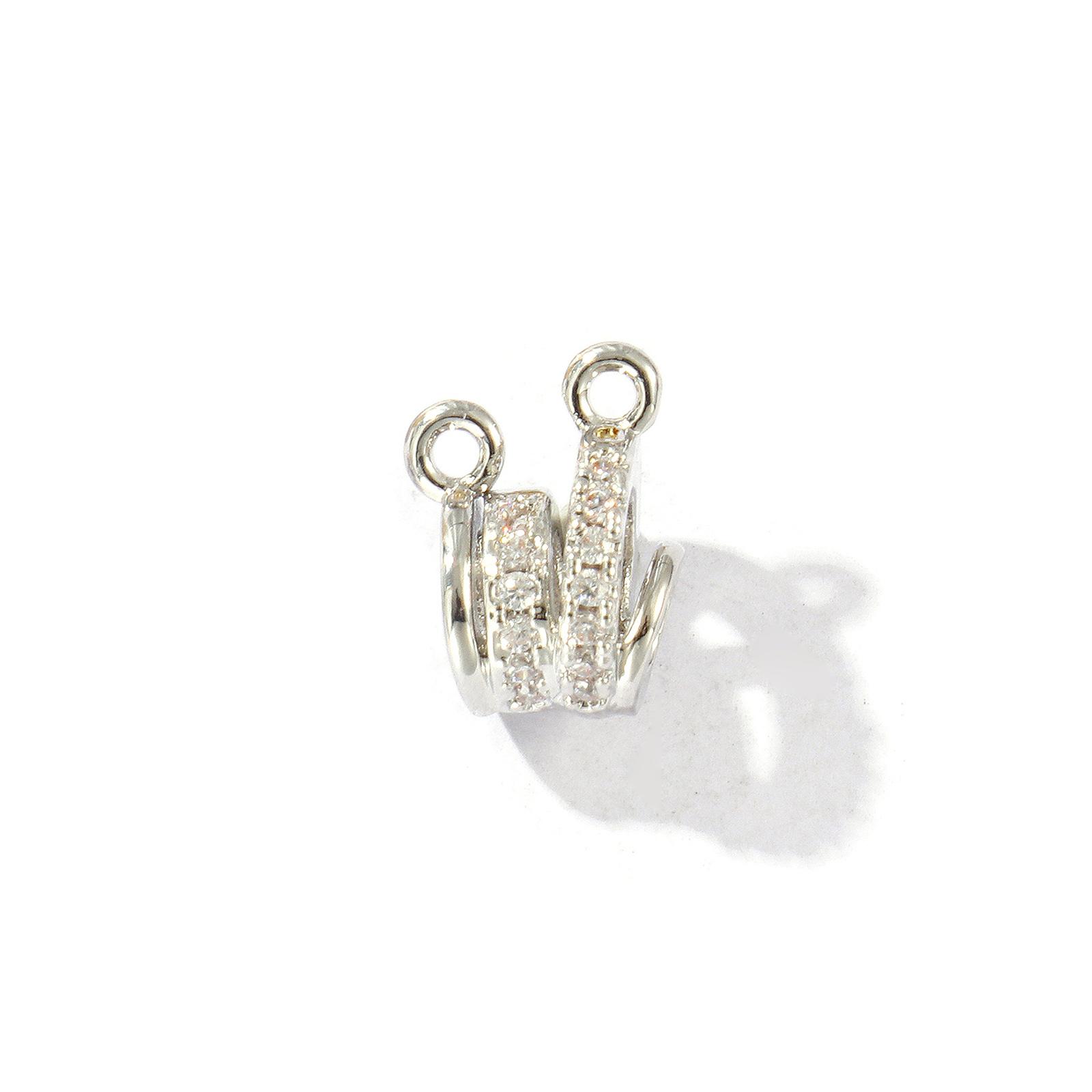 2 PCs Brass Bail Beads With Loop For DIY Jewelry Making Findings Multicolor Micro Pave Clear Cubic Zirconia Charms Pendants
2 PCs Brass Bail Beads With Loop For DIY Jewelry Making Findings Multicolor Micro Pave Clear Cubic Zirconia Charms Pendants