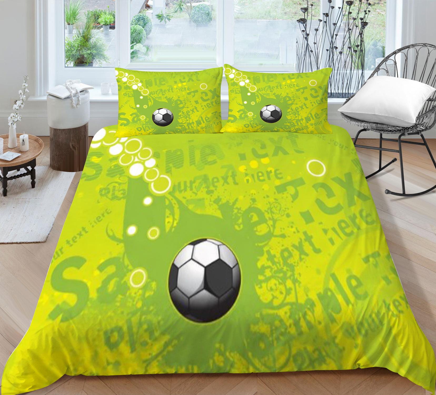 Football Series Quilt Cover Pillowcase Two Or Three-Piece Set Polyester Home Textile Kit 3D Digital Printing EU single 135*200
Football Series Quilt Cover Pillowcase Two Or Three-Piece Set Polyester Home Textile Kit 3D Digital Printing EU single 135*200