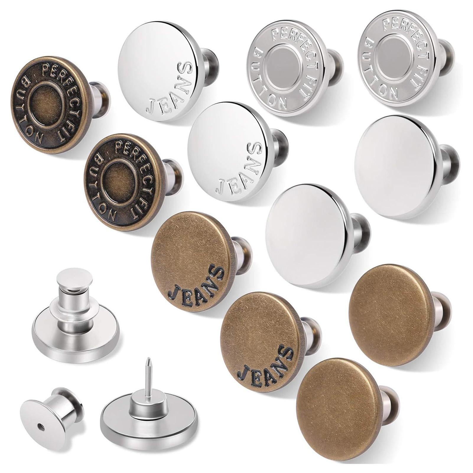12pcs Button Pins For Loose Jeans No Sew Instant Replacement Snap Tack Pant Button Adjustable Metal Pants Button Tightener 12pcs
12pcs Button Pins For Loose Jeans No Sew Instant Replacement Snap Tack Pant Button Adjustable Metal Pants Button Tightener 12pcs