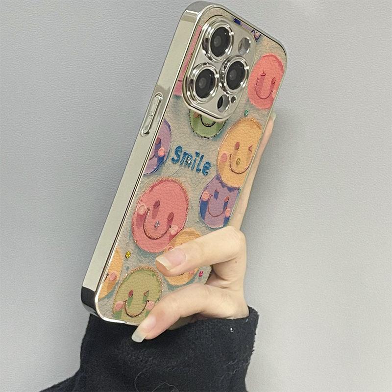 Oil painting smiley face is suitable for Apple 16promax temperament, fashionable female mobile phone case iPhone15 electroplating advanced sense apple 16promax
Oil painting smiley face is suitable for Apple 16promax temperament, fashionable female mobile phone case iPhone15 electroplating advanced sense apple 16promax