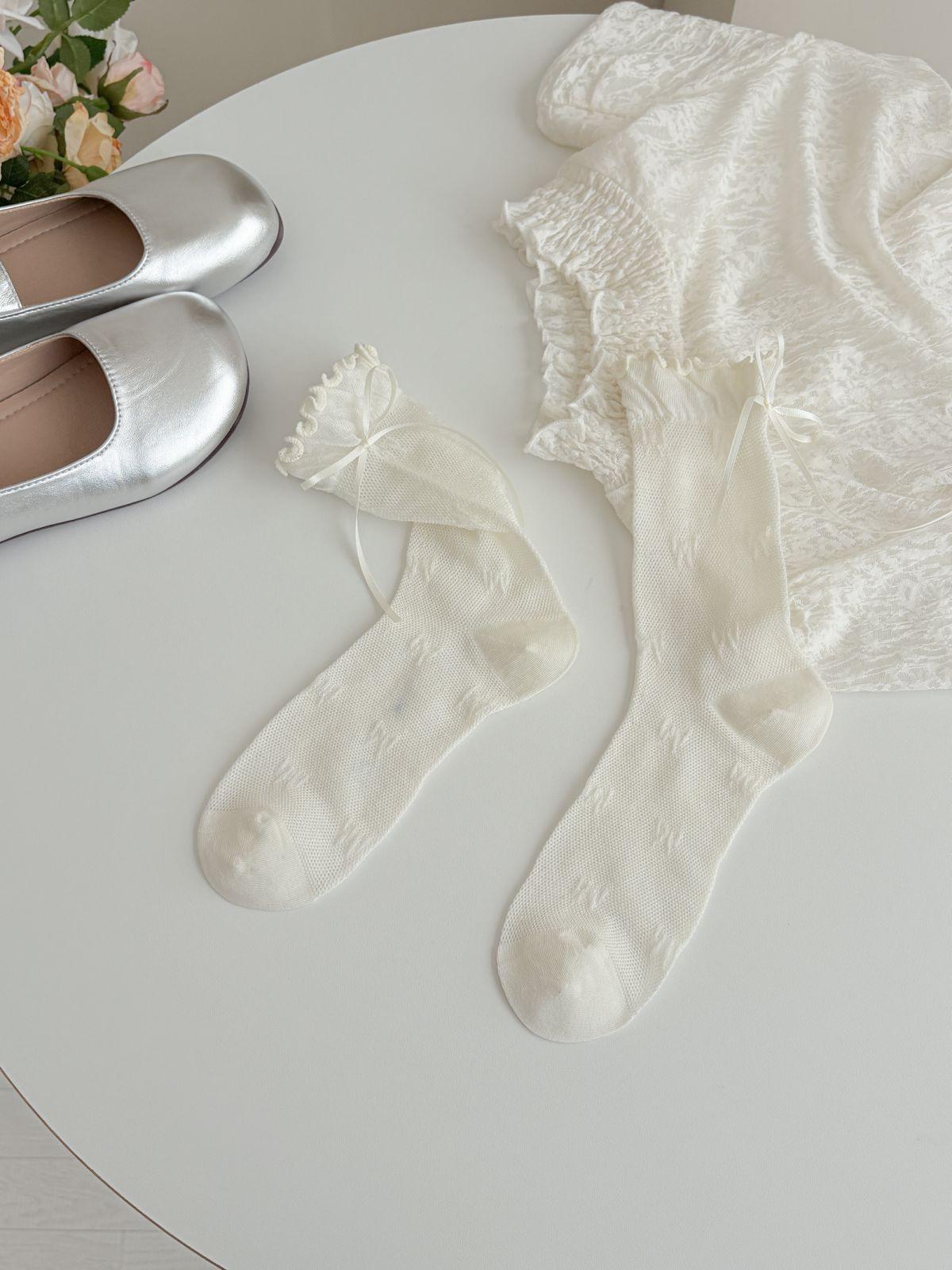 2 Pairs Fashion Trendy Sweet Korean Style Summer Silk Socks Women Mid Tube Mesh Thin Socks with Bow Decoration Shor Socks One Size
2 Pairs Fashion Trendy Sweet Korean Style Summer Silk Socks Women Mid Tube Mesh Thin Socks with Bow Decoration Shor Socks One Size