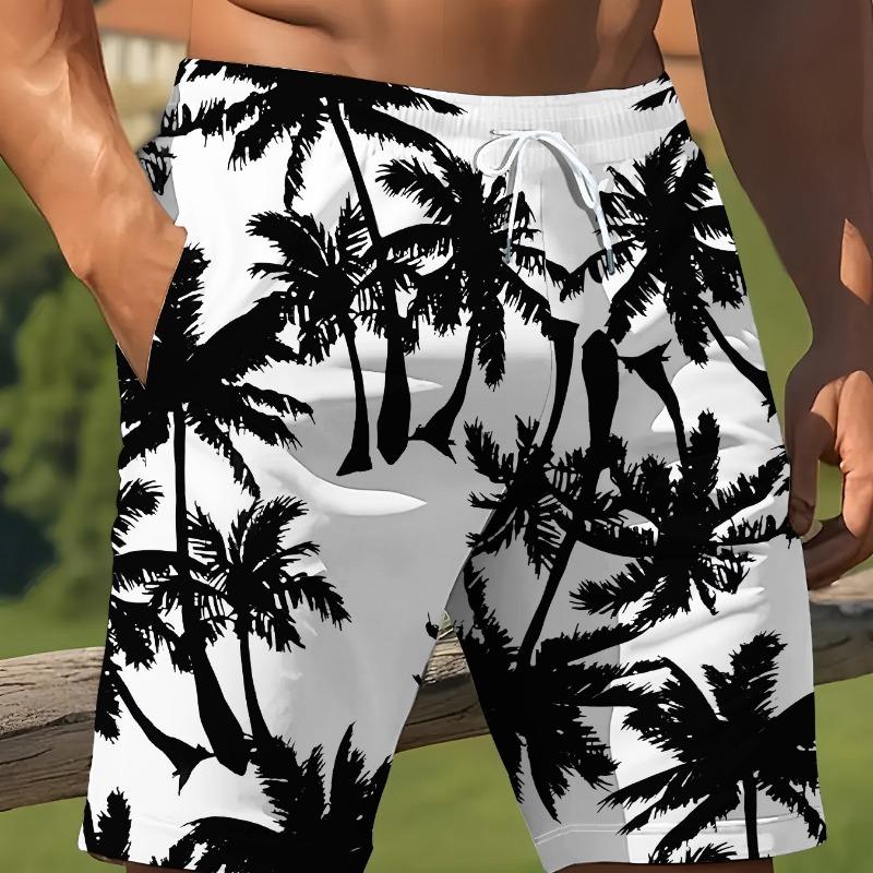 Men s shorts black and white coconut tree print suitable for vacation S
Men s shorts black and white coconut tree print suitable for vacation S