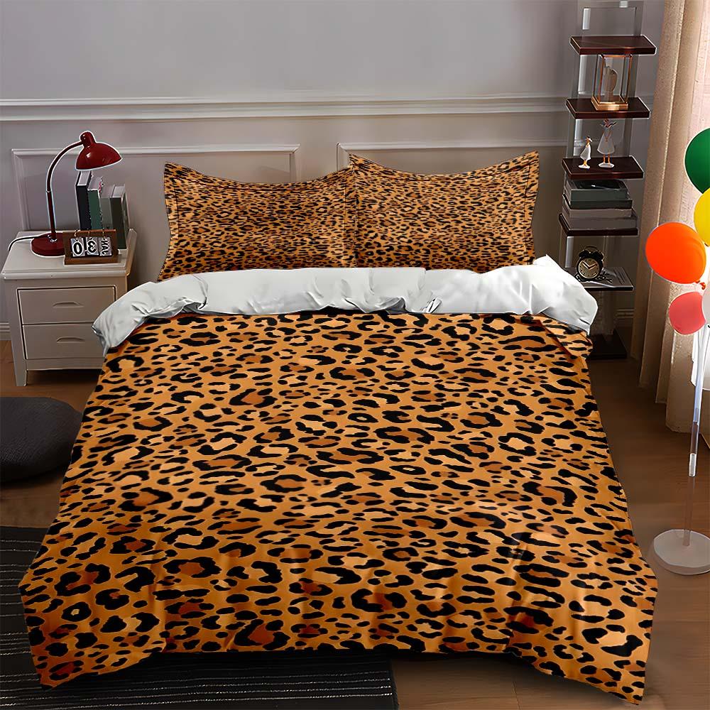 Leopard print pattern. Bedding Duvet cover sets Duvet covers Pillowcases gifts (1 * Duvet Cover 2 * Pillowcases, without duvet insert) 135x200cm
Leopard print pattern. Bedding Duvet cover sets Duvet covers Pillowcases gifts (1 * Duvet Cover 2 * Pillowcases, without duvet insert) 135x200cm