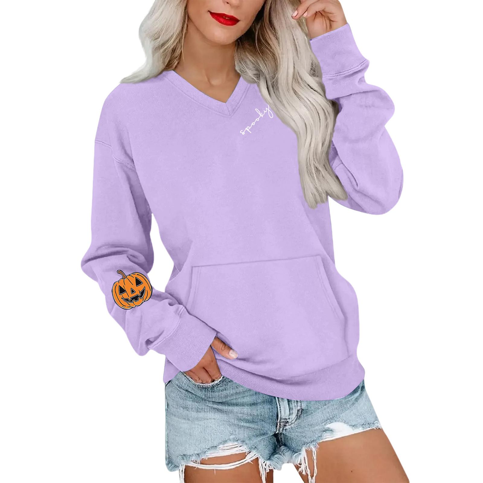 Women s Casual Fashion Halloween Print V-Neck Long-Sleeve Sweatshirt Lightweight Pullover Hoodie With Pockets M
Women s Casual Fashion Halloween Print V-Neck Long-Sleeve Sweatshirt Lightweight Pullover Hoodie With Pockets M