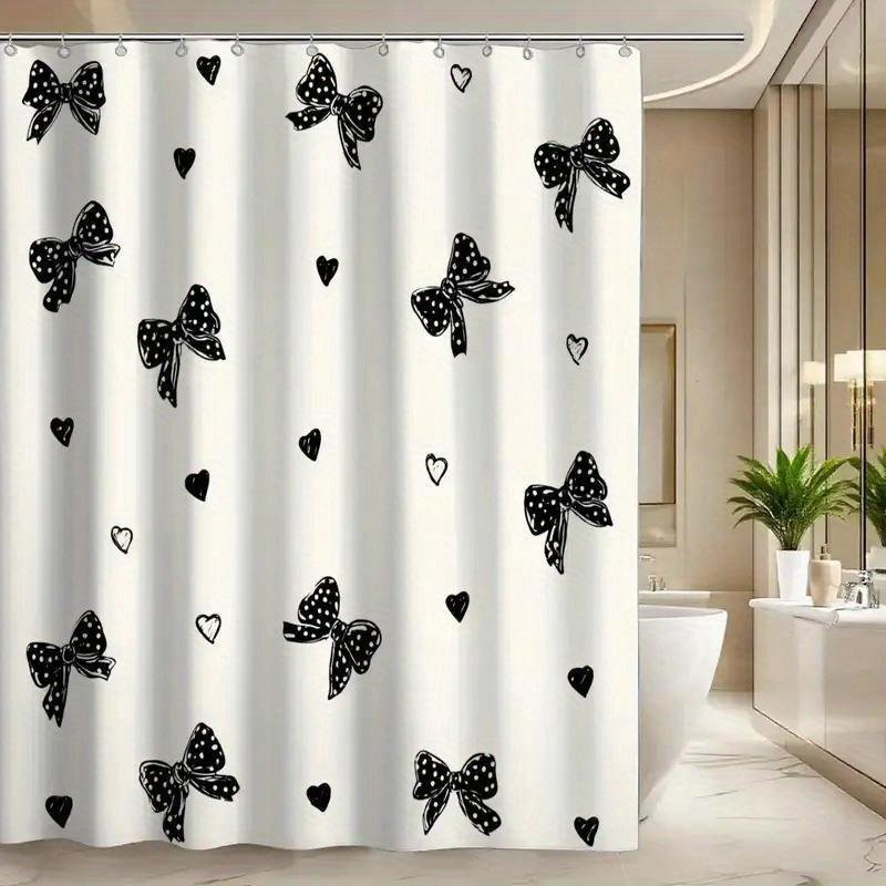 Black And White Bow Shower Curtain Polka Dot Ribbon Design Romantic Bathroom Decor Waterproof Bath Curtain Home Accessory W60H190(CM)-1 Pcs
Black And White Bow Shower Curtain Polka Dot Ribbon Design Romantic Bathroom Decor Waterproof Bath Curtain Home Accessory W60H190(CM)-1 Pcs