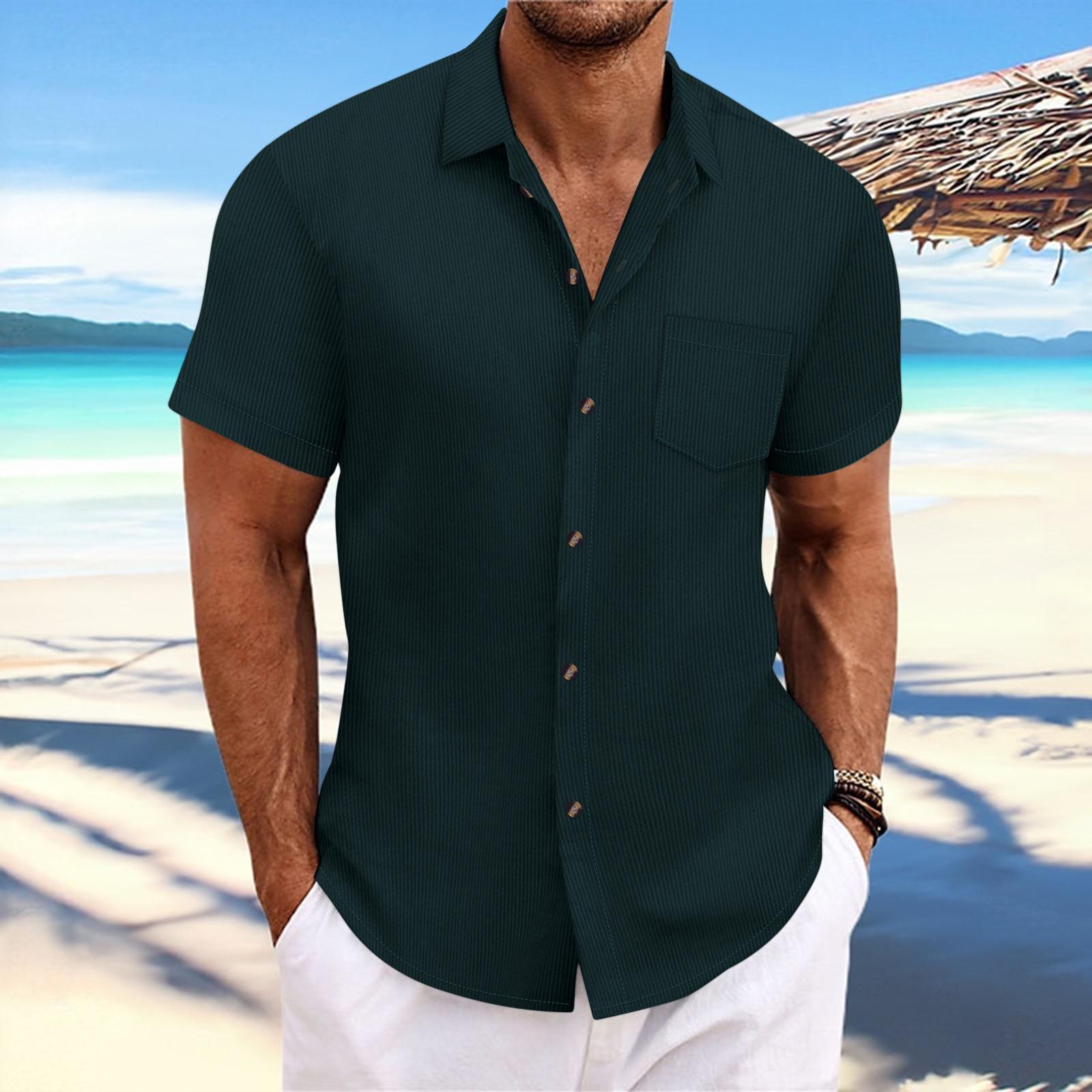Men s Summer Striped Shirt, Casual Short Sleeve Button-Up Shirt, Turn-Down Collar Top XXXL темно-зелений колір
Men s Summer Striped Shirt, Casual Short Sleeve Button-Up Shirt, Turn-Down Collar Top XXXL темно-зелений колір