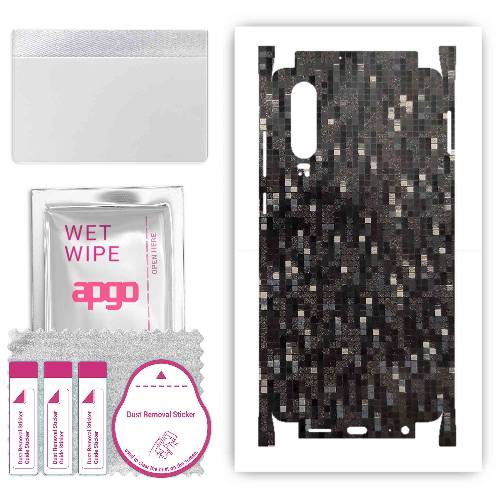 apgo Protective Skin Sticker for the back+sides compatible with Huawei P30, Full Wrap Film, Foil, Vinyl - Pattern Carbon Black Pixel
apgo Protective Skin Sticker for the back+sides compatible with Huawei P30, Full Wrap Film, Foil, Vinyl - Pattern Carbon Black Pixel