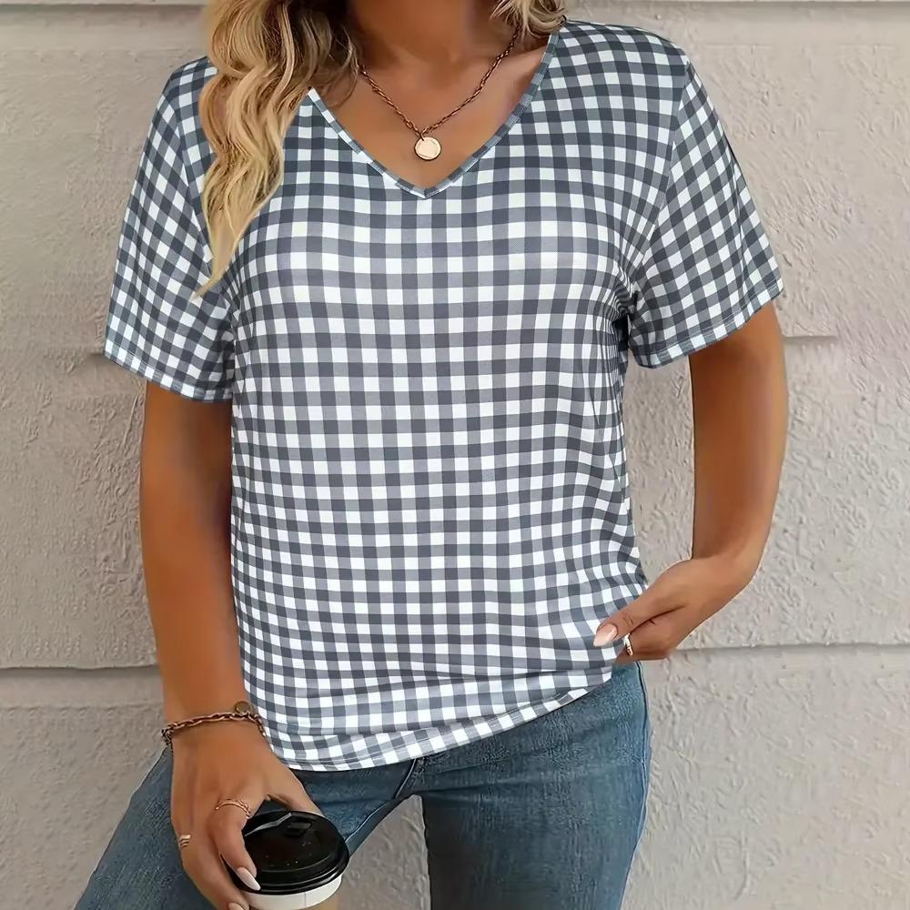 Women s T-shirt Plaid Pattern Print Summer Casual Short Sleeve Top Outdoor Fashion XL
Women s T-shirt Plaid Pattern Print Summer Casual Short Sleeve Top Outdoor Fashion XL