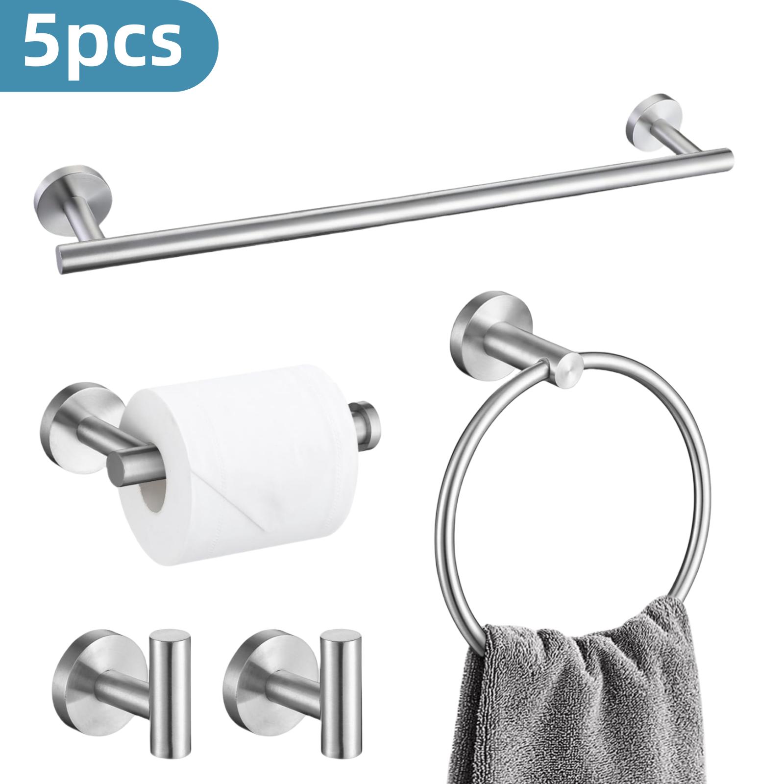 Bathroom Hardware Set Stainless Steel Towel Rack Set Toilet Paper Holder Robe Hooks Towel Ring Bathroom Accessories Set
Bathroom Hardware Set Stainless Steel Towel Rack Set Toilet Paper Holder Robe Hooks Towel Ring Bathroom Accessories Set
