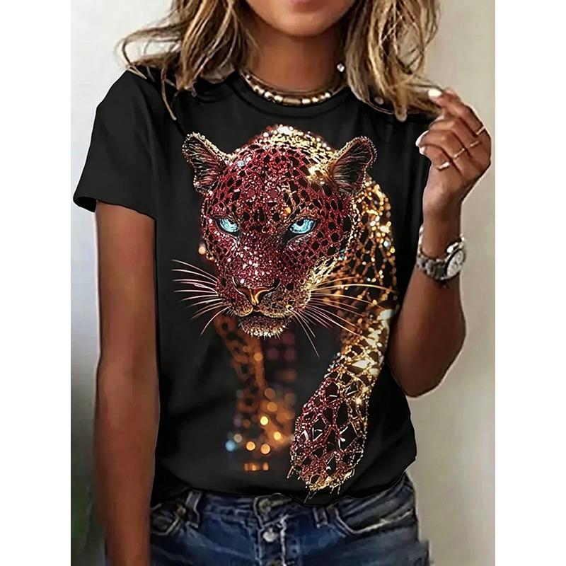 Leopard T-Shirts Animal 3D Print Women New O-Neck Casual Short Sleeve T Shirt Harajuku Oversized Tees Tops Female Clothing 6XL
Leopard T-Shirts Animal 3D Print Women New O-Neck Casual Short Sleeve T Shirt Harajuku Oversized Tees Tops Female Clothing 6XL
