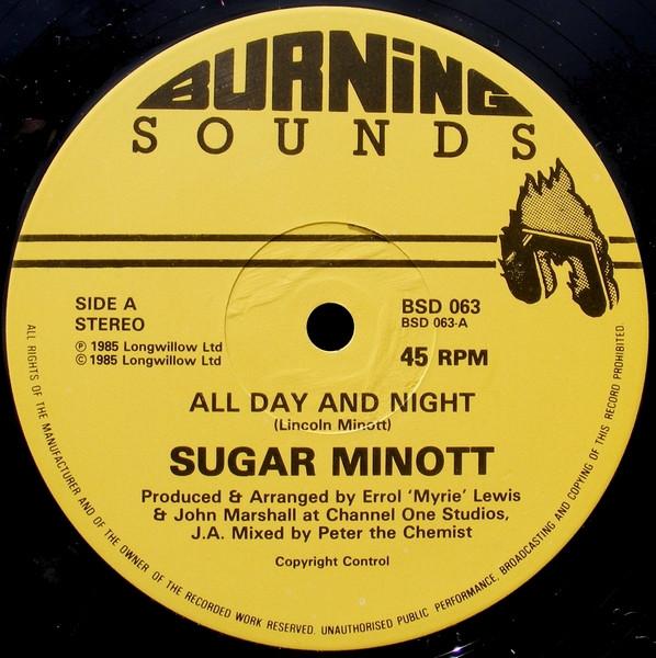 12inch Record SUGAR MINOTT STEVE KNIGHT All Day And Night Share The Night BSD063 Burning Sounds 1985 UK Reggae Ska Dub Used
12inch Record SUGAR MINOTT STEVE KNIGHT All Day And Night Share The Night BSD063 Burning Sounds 1985 UK Reggae Ska Dub Used