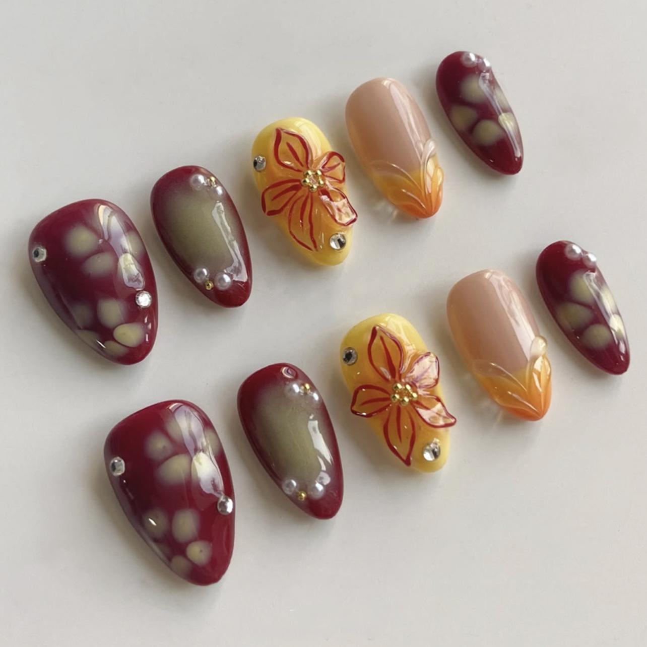 BEPAN 24Pcs Fake Nails 3D French Floral Short Almond-Shaped Nails Sparkling Rhinestones & Pearls Press-On Nails Perfect Gift for Girls Medium Almond
BEPAN 24Pcs Fake Nails 3D French Floral Short Almond-Shaped Nails Sparkling Rhinestones & Pearls Press-On Nails Perfect Gift for Girls Medium Almond