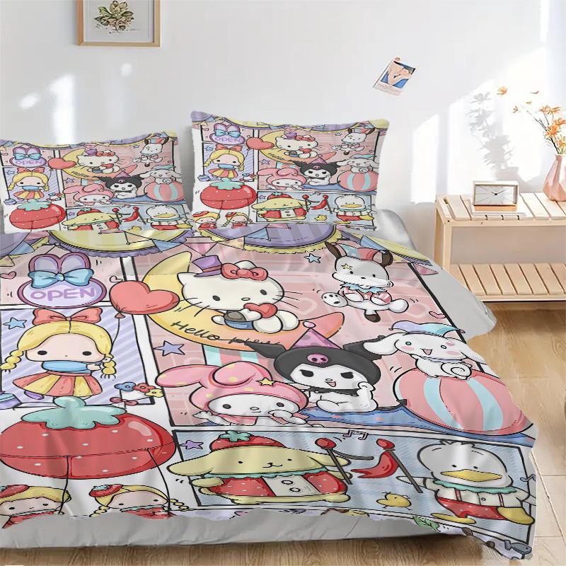 3 шт. Праздничный набор постельного белья с принтом Hello Kitty и друзей, Мягкий и удобный пододеяльник для спальни, гостевой комнаты (Не включено).S002 135x200cm
3 шт. Праздничный набор постельного белья с принтом Hello Kitty и друзей, Мягкий и удобный пододеяльник для спальни, гостевой комнаты (Не включено).S002 135x200cm