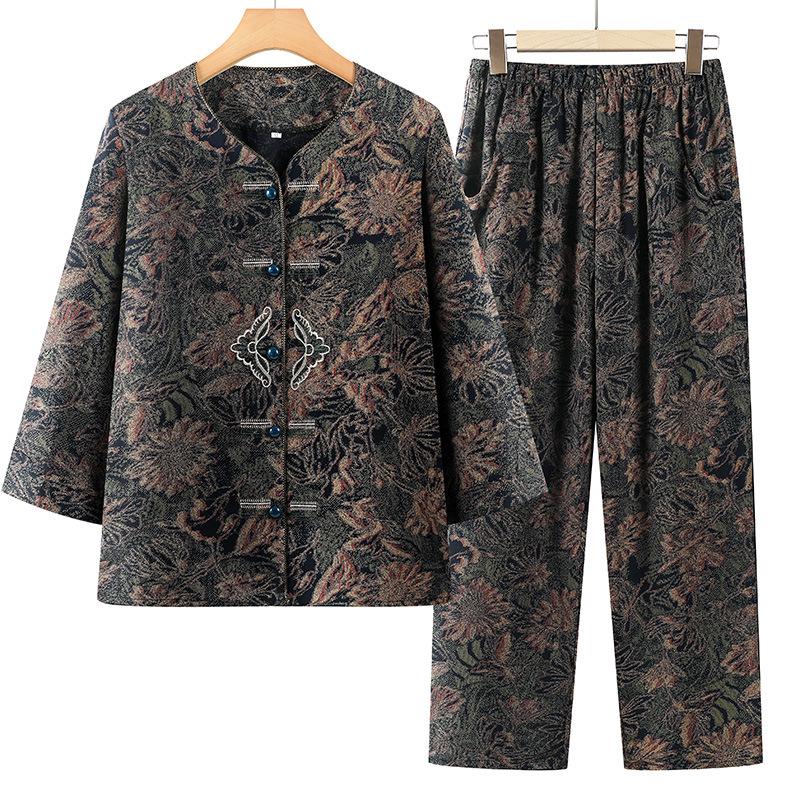 Retro Summer Two-Piece Set for Middle-Aged and Elderly Women: Seven-Sleeved and Short-Sleeved Options XL (approx. 80-95 catty)
Retro Summer Two-Piece Set for Middle-Aged and Elderly Women: Seven-Sleeved and Short-Sleeved Options XL (approx. 80-95 catty)