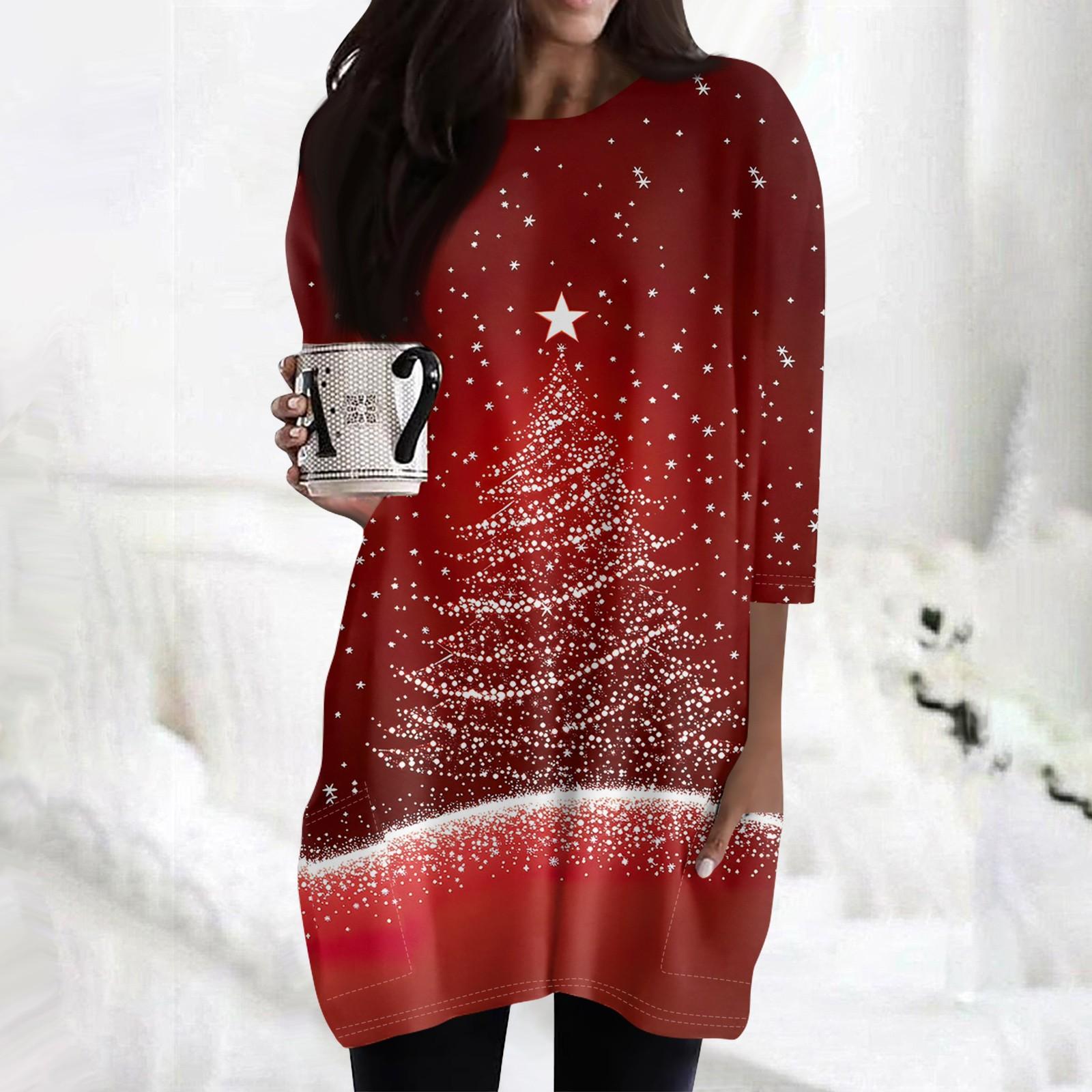 Женские повседневные рубашки с рукавами 3/4, модные рождественские принты, туники, топы с карманами S
Женские повседневные рубашки с рукавами 3/4, модные рождественские принты, туники, топы с карманами S