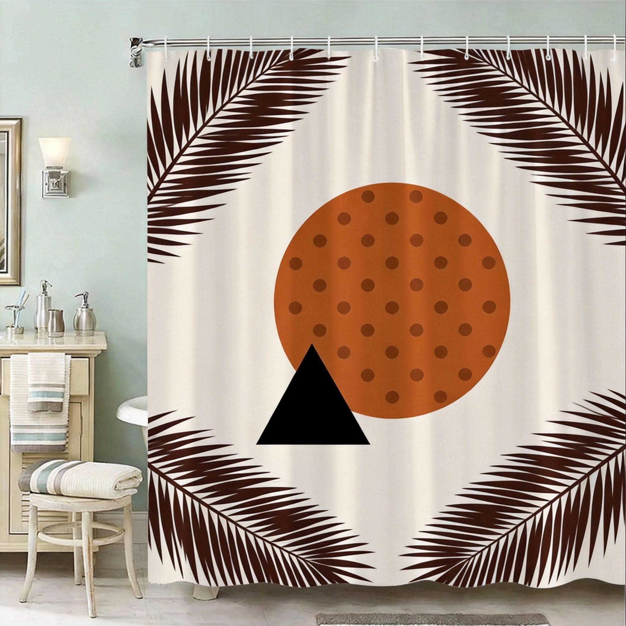 Tropical Leaf Shower Curtain 180X180Cm – Brown Palm & Geometric Shapes On Cream, Modern Boho Bathroom Decor, 12 Hooks W60H190(CM)-1 Pcs
Tropical Leaf Shower Curtain 180X180Cm – Brown Palm & Geometric Shapes On Cream, Modern Boho Bathroom Decor, 12 Hooks W60H190(CM)-1 Pcs