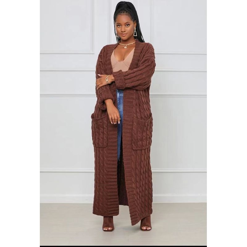 Women Casual Long Sweater European and American Fashion Women s Wear Drop-Shoulder Sleeve Casual Long Sweater Cardigan Reddish Brown S
Women Casual Long Sweater European and American Fashion Women s Wear Drop-Shoulder Sleeve Casual Long Sweater Cardigan Reddish Brown S