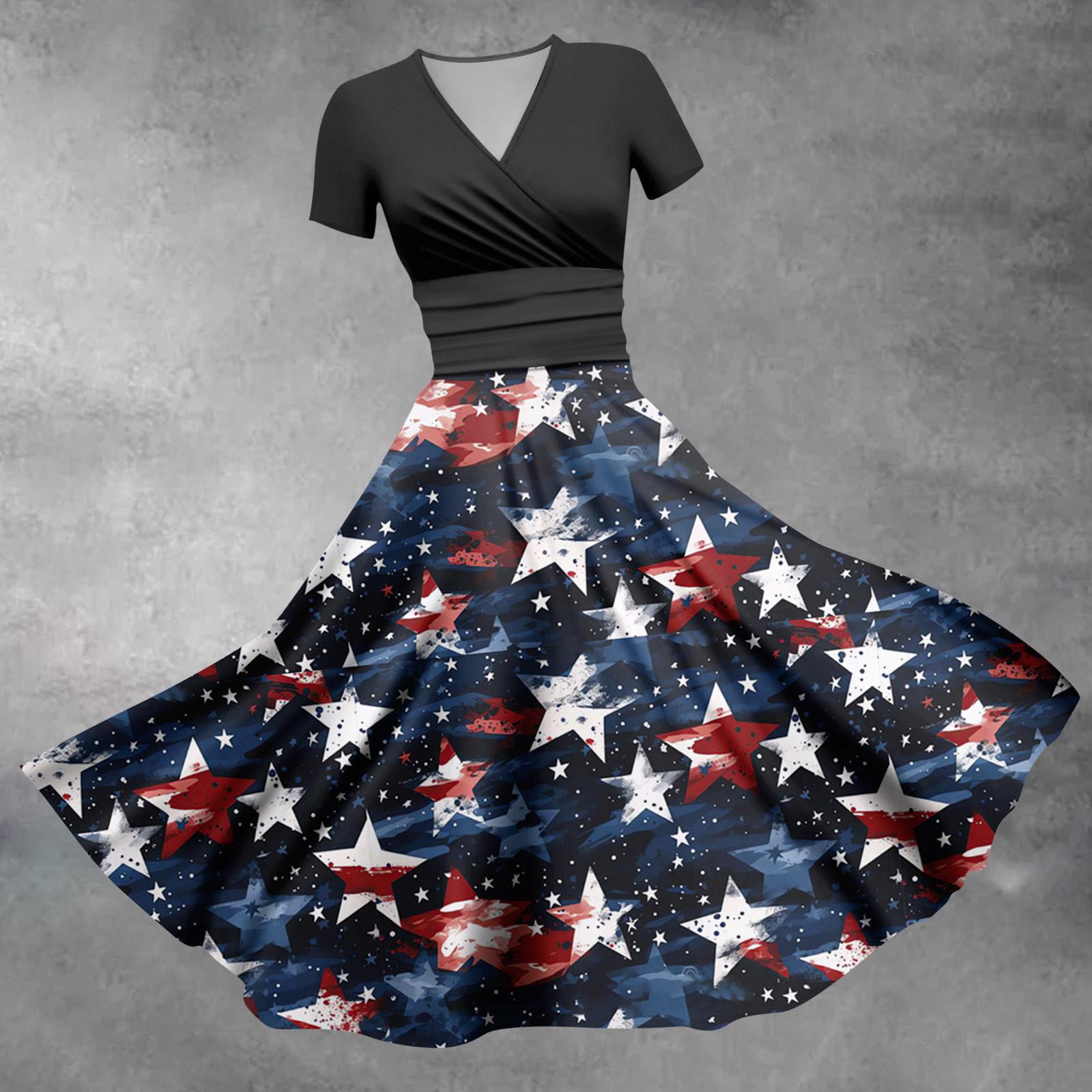 Женское модное повседневное платье с короткими рукавами и принтом «День независимости», элегантное макси-платье M тёмно-синий
Женское модное повседневное платье с короткими рукавами и принтом «День независимости», элегантное макси-платье M тёмно-синий