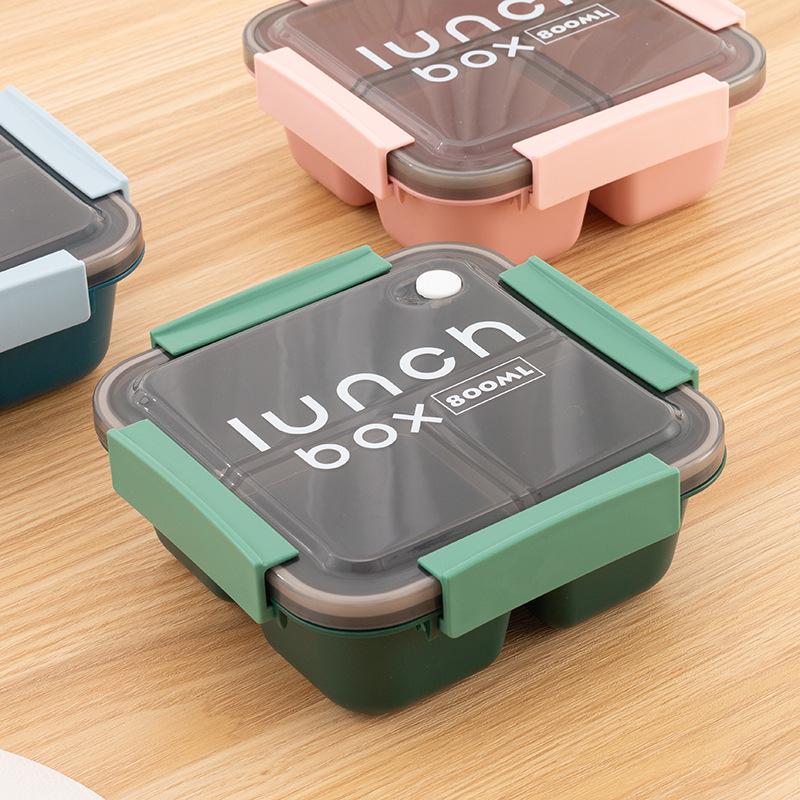 Square Grid Portable Plastic Bento Lunch Box - Microwave Safe with Buckle for Students & Office Workers Square, Three Compartments (Green)
Square Grid Portable Plastic Bento Lunch Box - Microwave Safe with Buckle for Students & Office Workers Square, Three Compartments (Green)