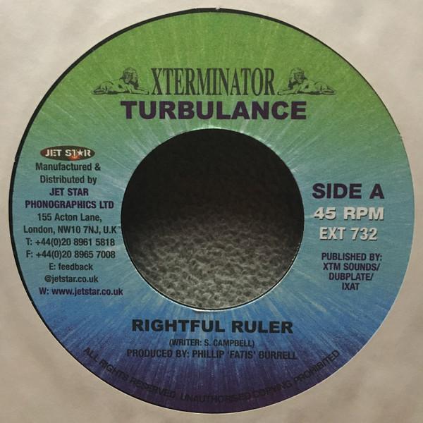 7inch Record TURBULENCE - Rightful Ruler EXT732 XTerminator 2003 UK Reggae, Ska & Dub Used
7inch Record TURBULENCE - Rightful Ruler EXT732 XTerminator 2003 UK Reggae, Ska & Dub Used
