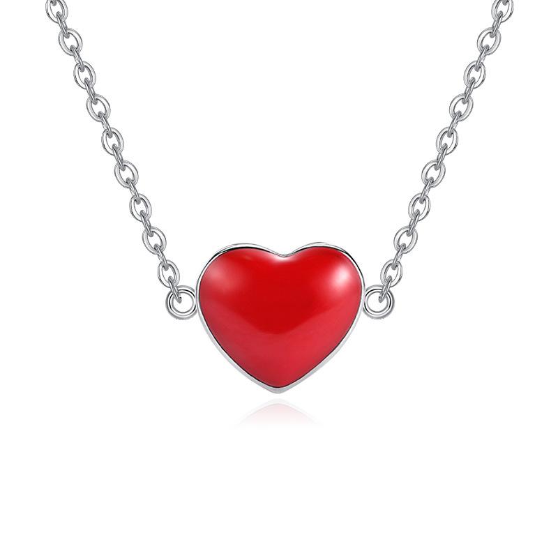 Ожерелье с подвеской Lucky Double-sided Red Heart Peach Creative, женская цепочка-крест в форме сердца с удлиненным хвостом, ювелирное изделие 
Ожерелье с подвеской Lucky Double-sided Red Heart Peach Creative, женская цепочка-крест в форме сердца с удлиненным хвостом, ювелирное изделие
