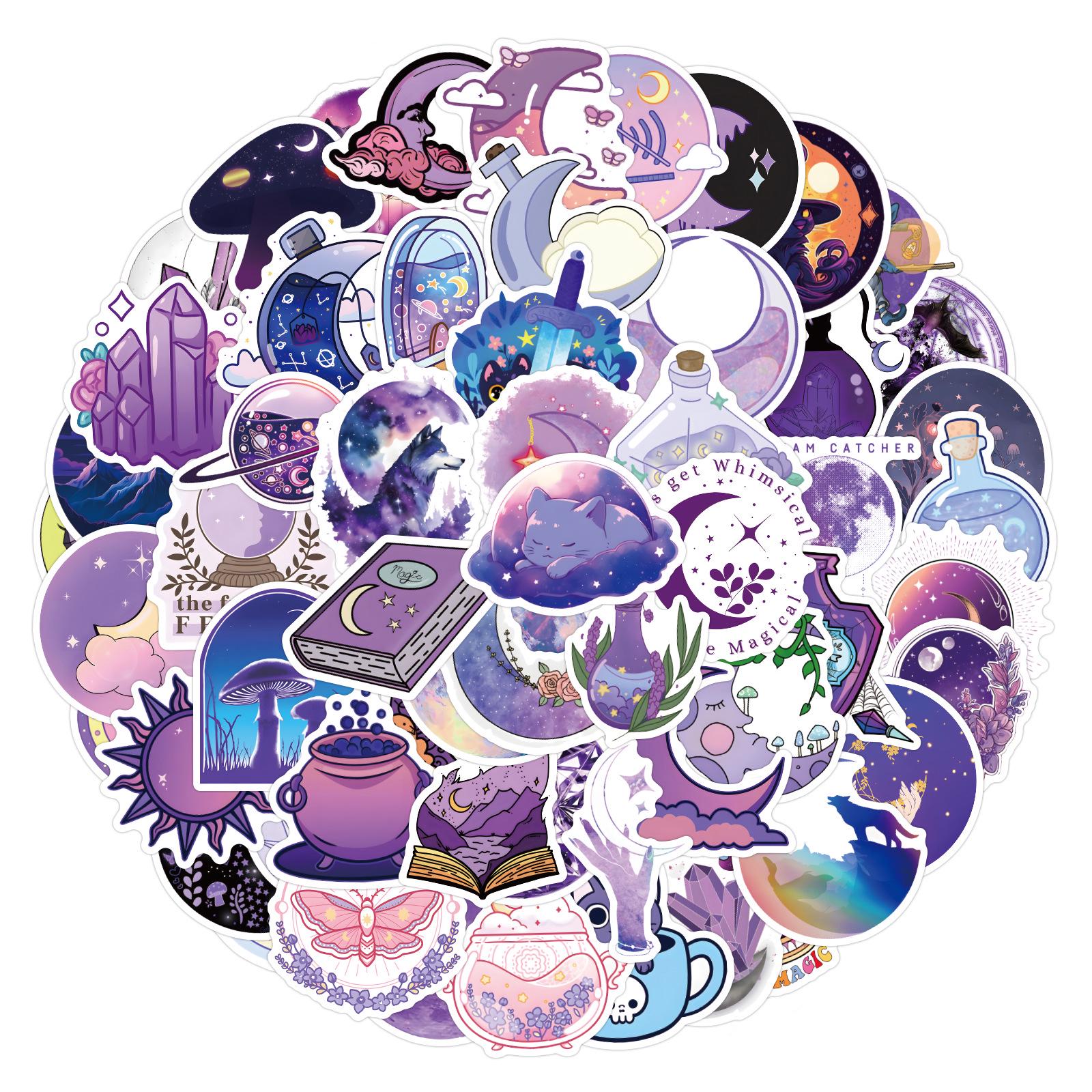 110-Piece Purple Magic Moon Waterproof Graffiti Stickers for Suitcases and DIY Decoration
110-Piece Purple Magic Moon Waterproof Graffiti Stickers for Suitcases and DIY Decoration