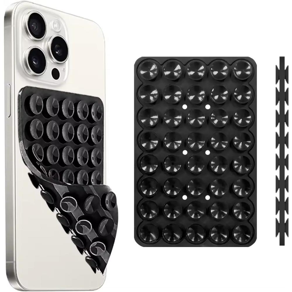 1PC 48-Suction Silicone Phone Mount – Double-Sided Grip, Non-Slip Stand for Selfies & Videos Universal for Smooth Surfaces Glass чорний
1PC 48-Suction Silicone Phone Mount – Double-Sided Grip, Non-Slip Stand for Selfies & Videos Universal for Smooth Surfaces Glass чорний