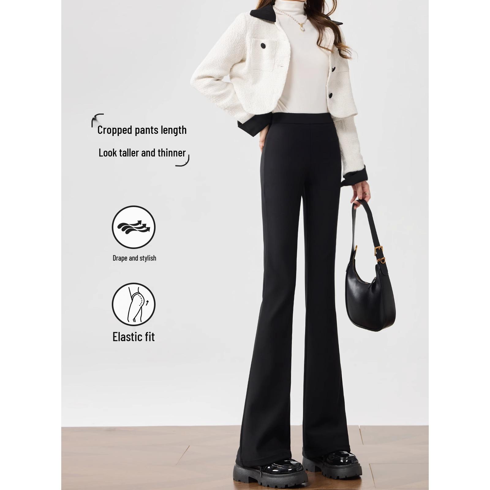 Женские брюки с высокой посадкой, на флисовой подкладке, микро-клеш - Зима 2024, стройнящие, эластичные, драпирующиеся, черные, костюм-подковы. M for 96-105 jin
Женские брюки с высокой посадкой, на флисовой подкладке, микро-клеш - Зима 2024, стройнящие, эластичные, драпирующиеся, черные, костюм-подковы. M for 96-105 jin