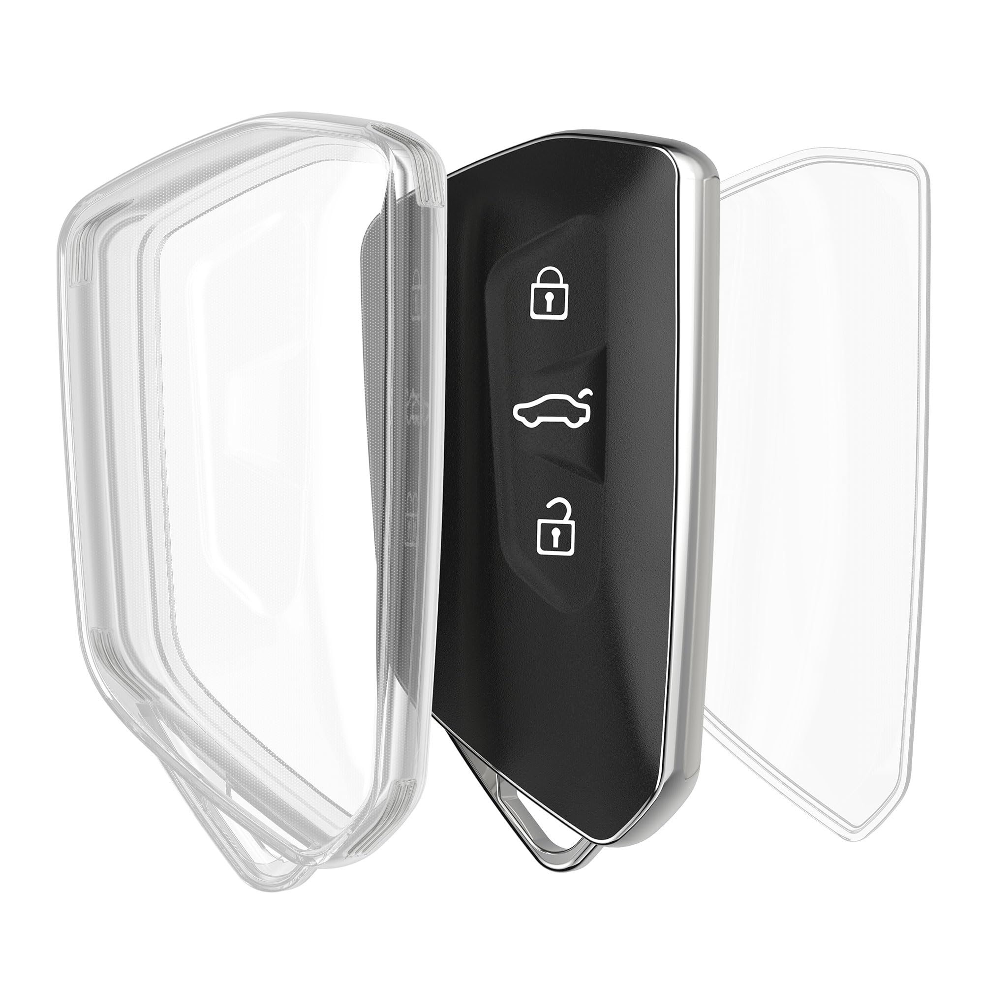 kwmobile Key Cover VW Golf 8 3-Button Car Key Compatible Key Case - Key Cover TPU Clear - Car Key Shockproof Protection Transparent
kwmobile Key Cover VW Golf 8 3-Button Car Key Compatible Key Case - Key Cover TPU Clear - Car Key Shockproof Protection Transparent