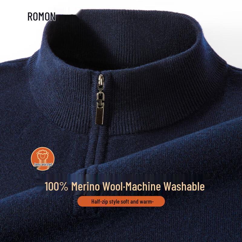 ROMON Men s Machine Washable 100% Pure Wool Half-Zip Turtleneck Pullover Sweater L
ROMON Men s Machine Washable 100% Pure Wool Half-Zip Turtleneck Pullover Sweater L