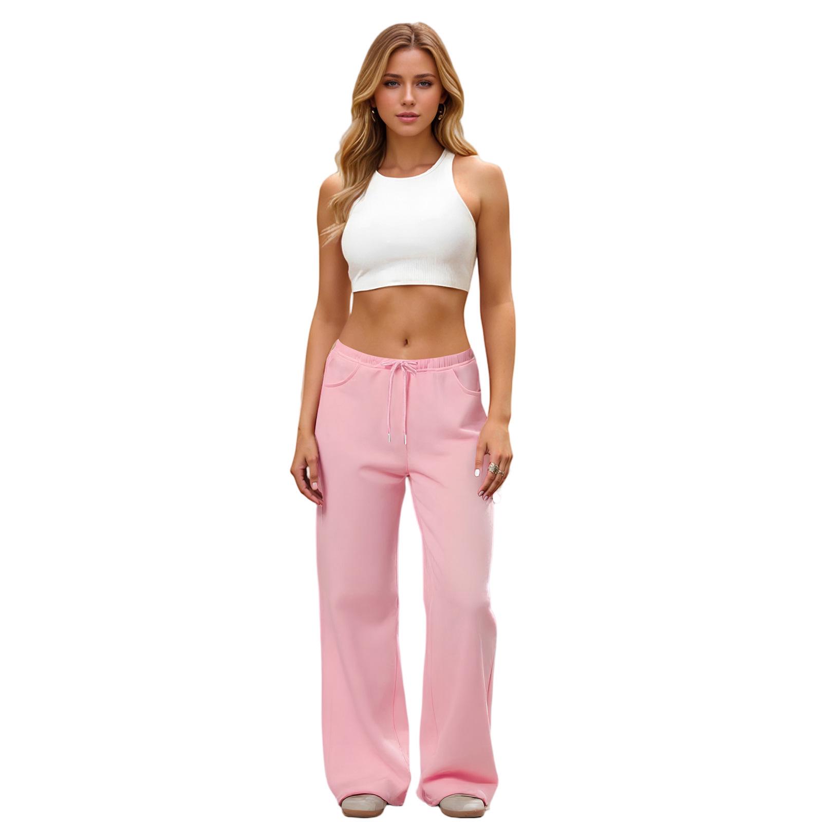 European Women s Wide-Leg Low-Waisted Sweatpants with Drawstring and Pockets S рожевий
European Women s Wide-Leg Low-Waisted Sweatpants with Drawstring and Pockets S рожевий