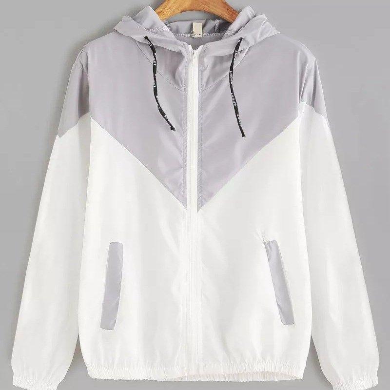 Basic Jacket Women Hooded Thin Windbreaker Outwear Coat plus Gray M
Basic Jacket Women Hooded Thin Windbreaker Outwear Coat plus Gray M