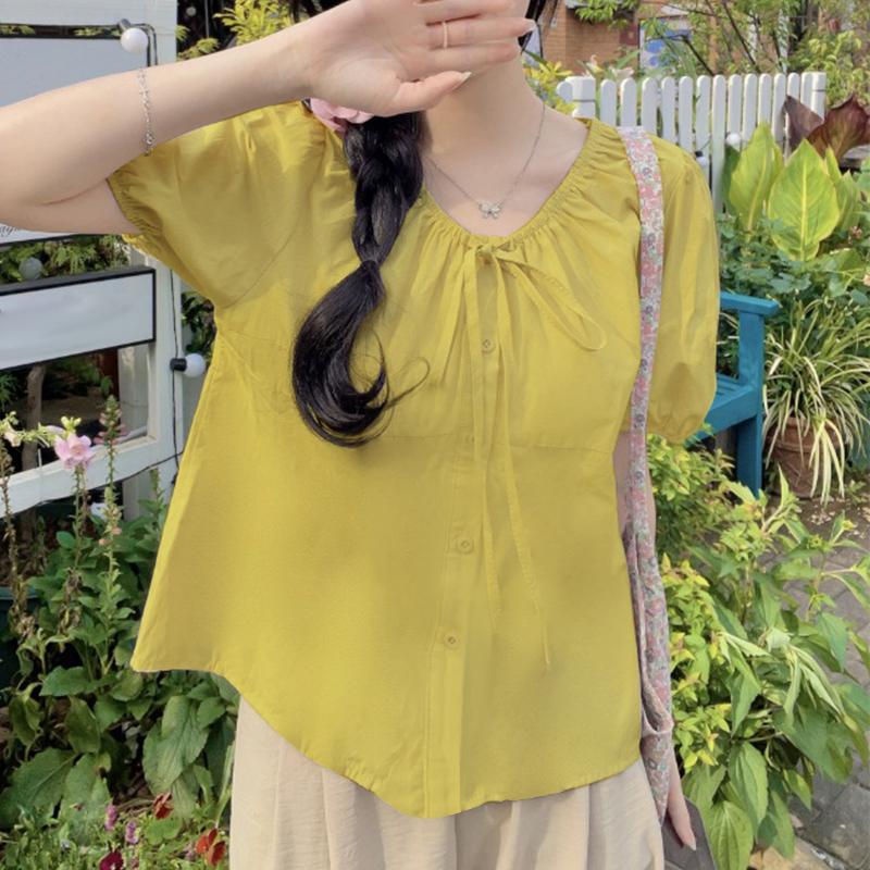 VONDA Женская повседневная однотонная свободная блузка с круглым вырезом и коротким рукавом XL жёлтый
VONDA Женская повседневная однотонная свободная блузка с круглым вырезом и коротким рукавом XL жёлтый