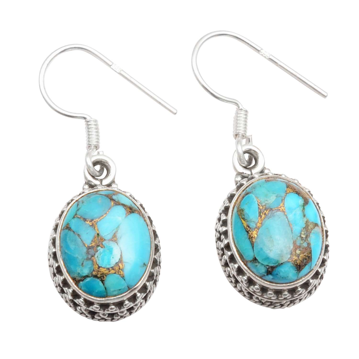 Copper Turquoise Gemstone Earrings Solid 925 Sterling Silver Handmade Earrings Jewelry Gift For Women And Girls E-2934
Copper Turquoise Gemstone Earrings Solid 925 Sterling Silver Handmade Earrings Jewelry Gift For Women And Girls E-2934