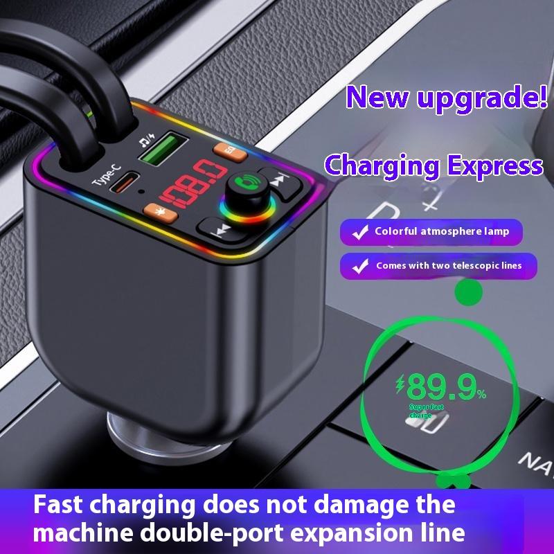 Y6 Car Charger MP3 Player with Retractable Type C+iP Cable EQ Adjustment Bluetooth-Compatible FM Transmitter A
Y6 Car Charger MP3 Player with Retractable Type C+iP Cable EQ Adjustment Bluetooth-Compatible FM Transmitter A