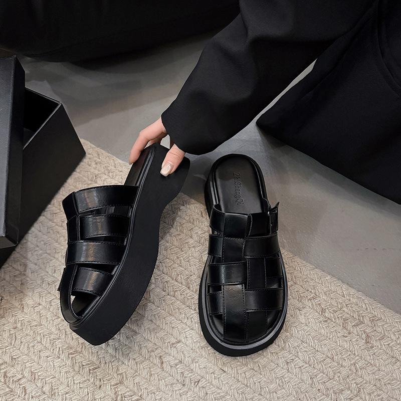 Плетеные полые шлепанцы на толстой подошве, женские новые летние ленивые универсальные для улицы, с закрытым носком, полушлепанцы 40 чёрный
Плетеные полые шлепанцы на толстой подошве, женские новые летние ленивые универсальные для улицы, с закрытым носком, полушлепанцы 40 чёрный